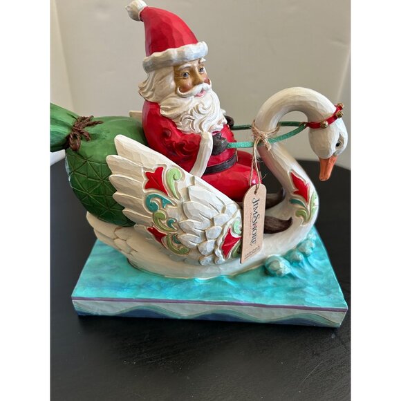 Santa 2022 Christmas 6010824 Figurine On Swan By Jim Shore "Grace & Goodwill" - Picture 1 of 8